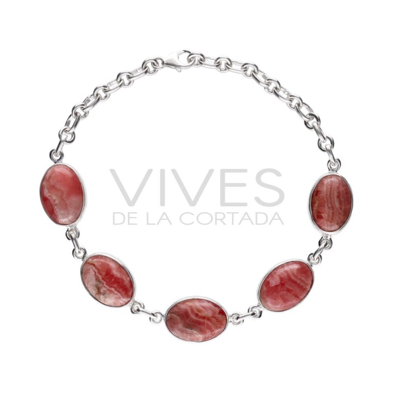 Bracciale in Rodocrosite Grande in Argento Sterling 925