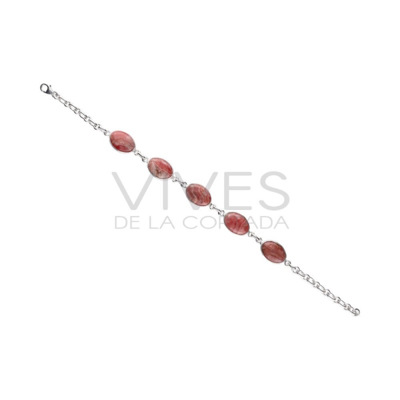 Bracciale in Rodocrosite Grande in Argento Sterling 925