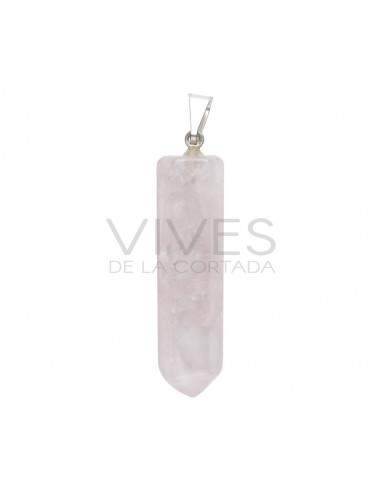 Ciondolo punta di quarzo rosa levigato