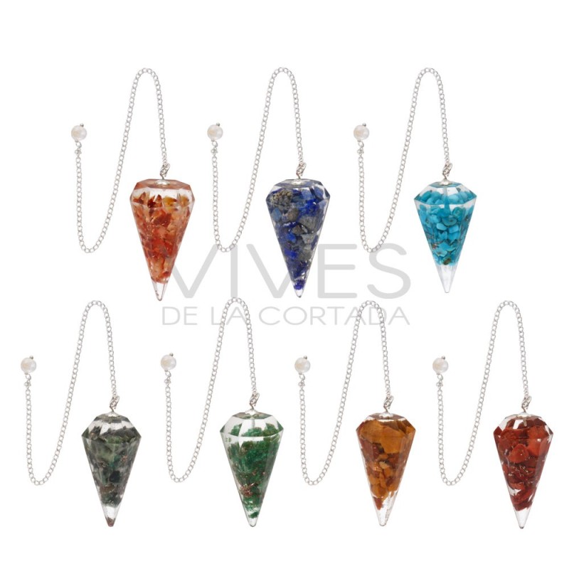 Pacchetto di 7 Pendoli in Resina Chakras