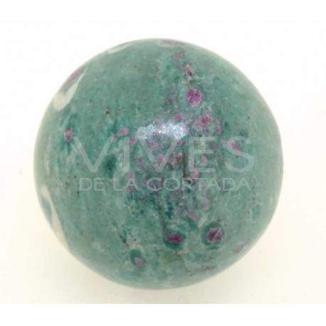 Esferas de ziosita con rubi