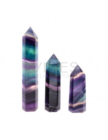 Punte lucidate in fluorite arcobaleno
