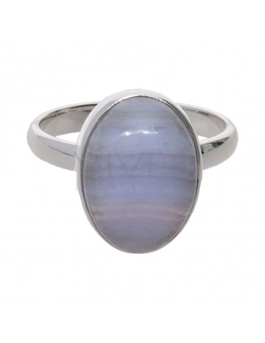 Anello ovale di calcedonia di medie...