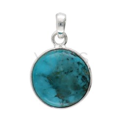 Turquoise en argent 925 sertie d'un cercle