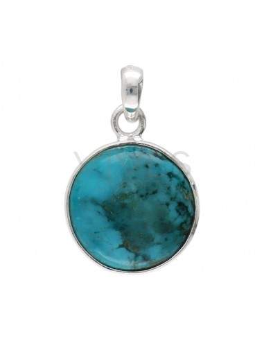 Turquoise Circle Set in Sterling...
