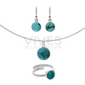 Turquoise Circle Set in Sterling Silver 925