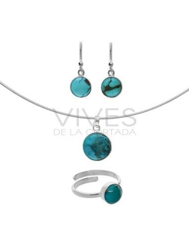 Set cerchio di turchese in argento...