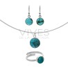 Turquoise Circle Set in Sterling Silver 925