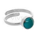 Turquoise Circle Set in Sterling Silver 925