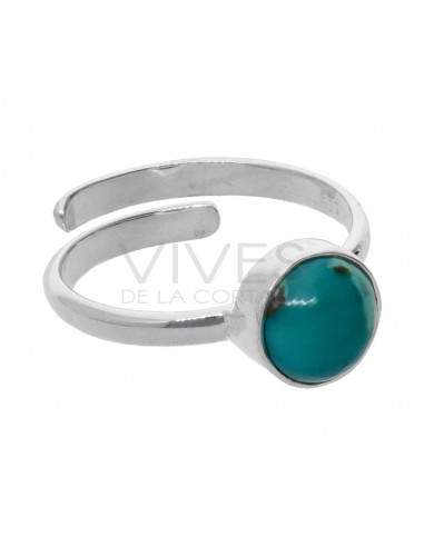 Turquoise Circle Set in Sterling...