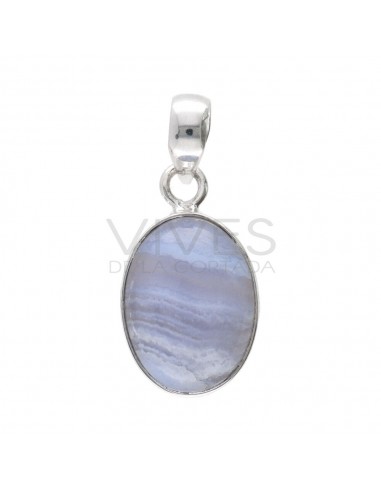 Conjunto Óvalo de Calcedonia en Plata...