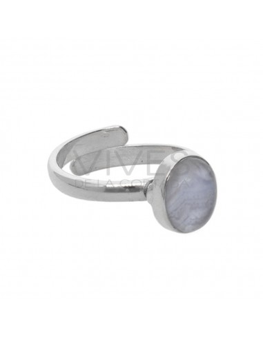 Chalcedony Oval Set in Sterling...