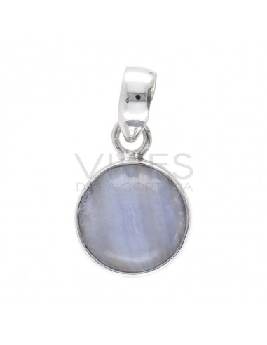 Chalcedony Circle Set in Sterling...
