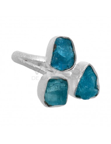 Anello di Apatite Grezza Triplo in...