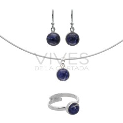 Set Anello in Sodalite in Argento Sterling 925