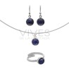 Sodalite Circle Set in Sterling Silver 925