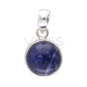 Sodalite Circle Set in Sterling Silver 925
