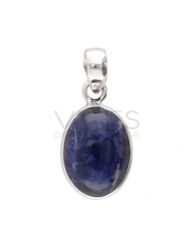 Conjunto Oval Sodalite em Sterling...