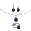 Sodalite Oval Set in Sterling Silver 925