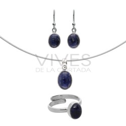 Set Ovale in Sodalite in Argento Sterling 925