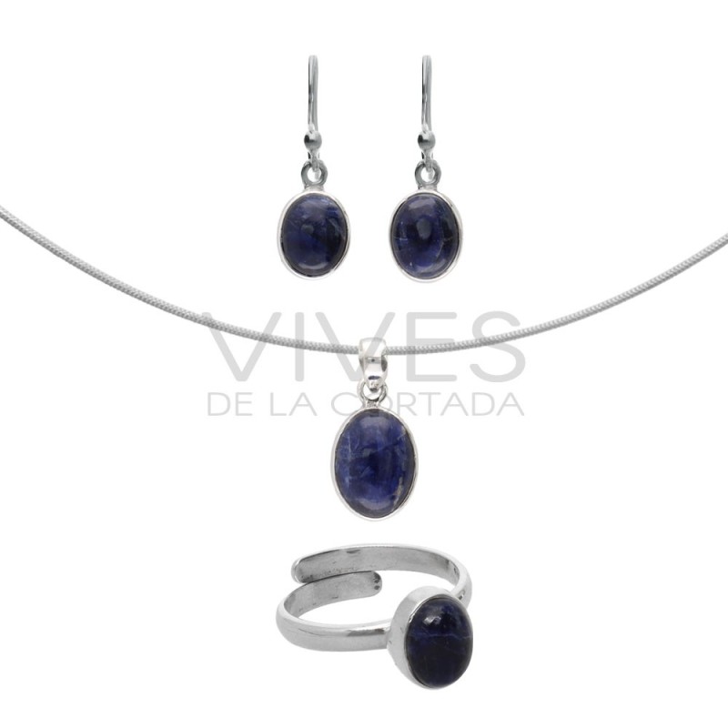 Set Ovale in Sodalite in Argento Sterling 925