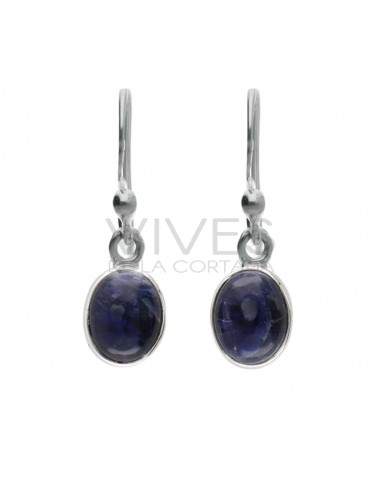 Conjunto Oval Sodalite em Sterling...
