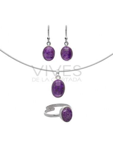 Set di Ovale di Sugilite in Argento...