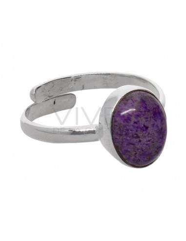 Set di Ovale di Sugilite in Argento...