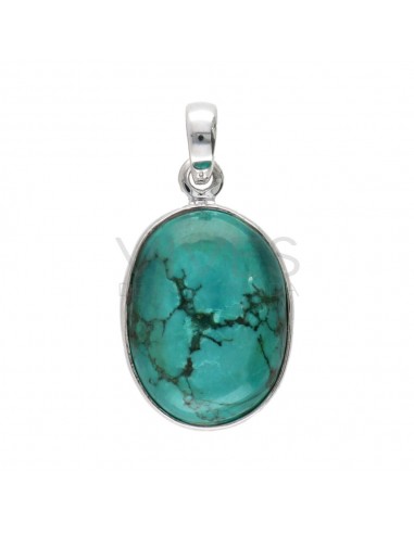 Conjunto Oval Turquesa em Sterling...