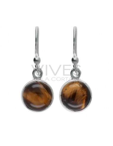 925 Sterling Silver Tiger Eye Circle Set