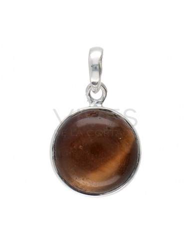 Tiger's Eye Circle Set em Sterling...