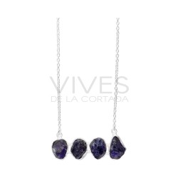 Ciondolo in Iolite Grezza in Argento Sterling 925