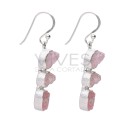 Rough Morganite Earrings in Sterling Silver 925