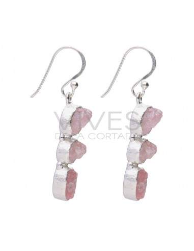 Orecchini in Morganite grezza in...