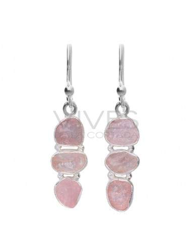 Orecchini in Morganite grezza in...