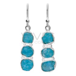 Orecchini in Apatite Grezza in Argento Sterling 925
