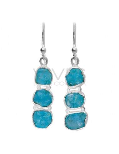Orecchini grezzi in apatite in...