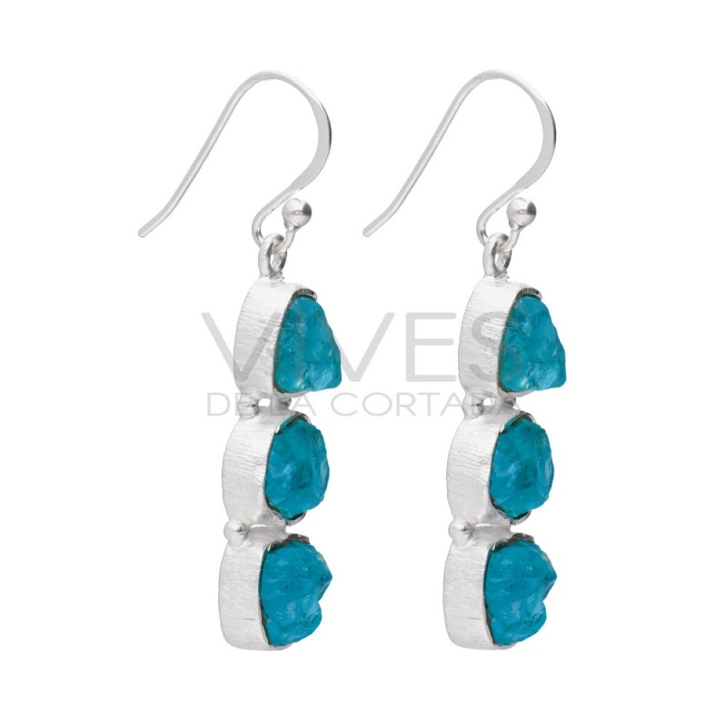 Orecchini in Apatite Grezza in Argento Sterling 925