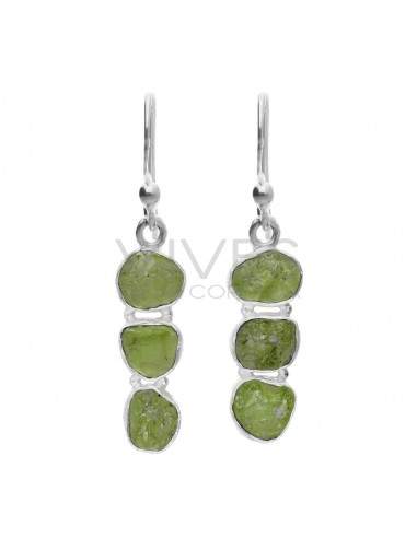 Orecchini in peridoto grezzo in...