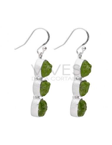 Orecchini in peridoto grezzo in...