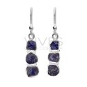 Brincos de Iolite glitter em Prata de Lei 925
