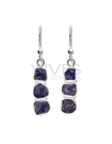 Orecchini in Iolite grezza in Argento...