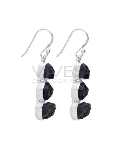Orecchini in Iolite grezza in Argento...
