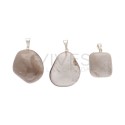 Quartz fumé Pendentif plaqué rhodium