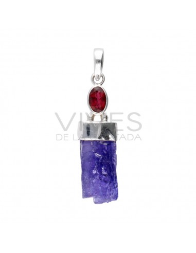 Ciondolo in tanzanite grezza con...