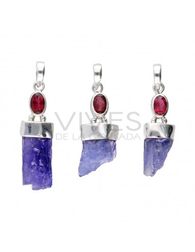 Ciondolo in tanzanite grezza con...