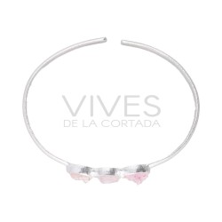 Bracciale in Morganite Grezza in Argento Sterling 925