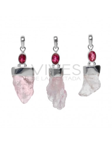 Morganite em bruto com pingente de...