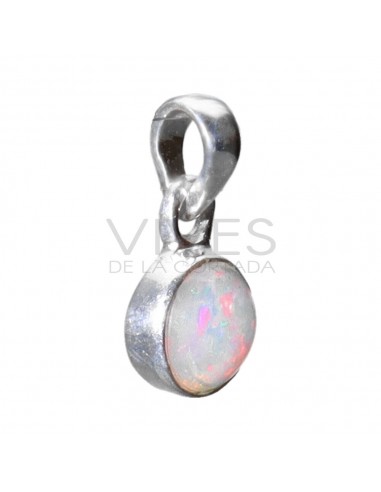925 Sterling Silver Opal Circle Pendant