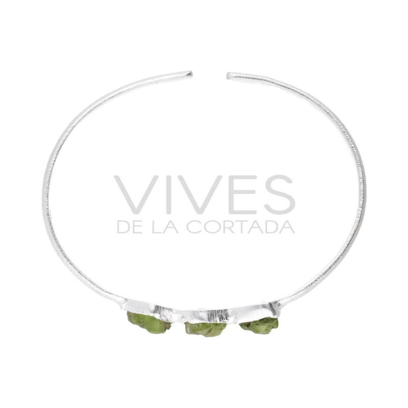 Bracciale in Peridoto Grezzo in Argento Sterling 925